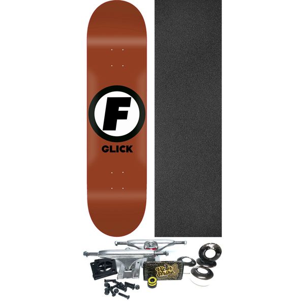 Foundation Skateboards Corey Glick Classic F Rust Skateboard Deck - 8" x 31.5" - Complete Skateboard Bundle